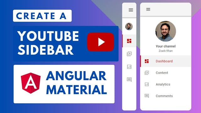 Cover Image for YouTube Style Collapsible Sidebar with Angular Material