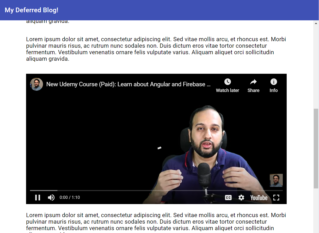 Video without lazy load