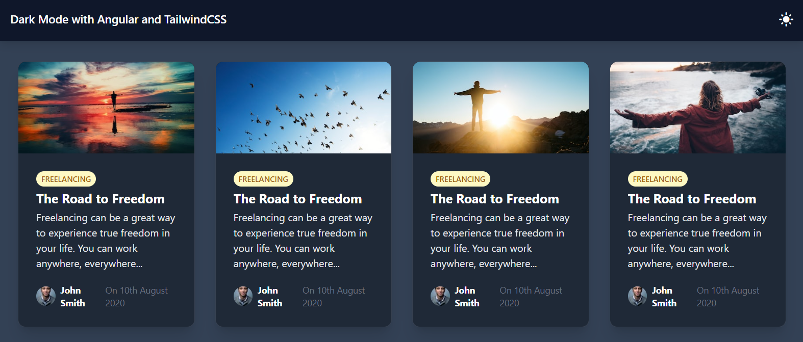 Final dark mode with Angular and TailwindCSS